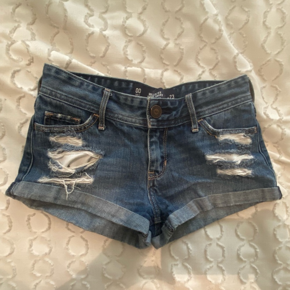 Hollister denim low rise shorts